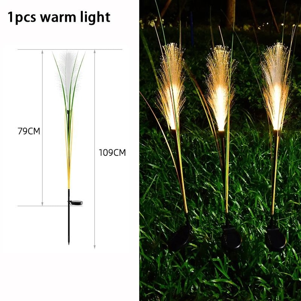 Luminous LED Solar Reed Garden Lights Decorative Outdoor Stake Light For Yards Christmas 7