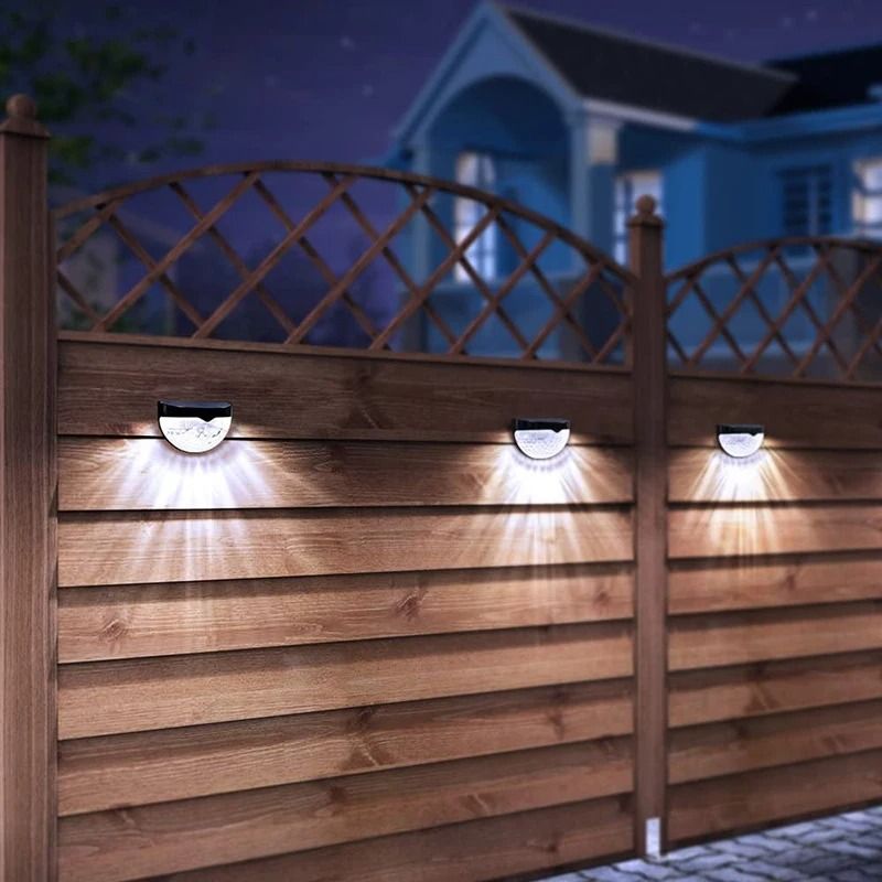2Pack Outdoor Solar Wall Lamps Waterproof LED Lights For Yards Fences Driveways 1