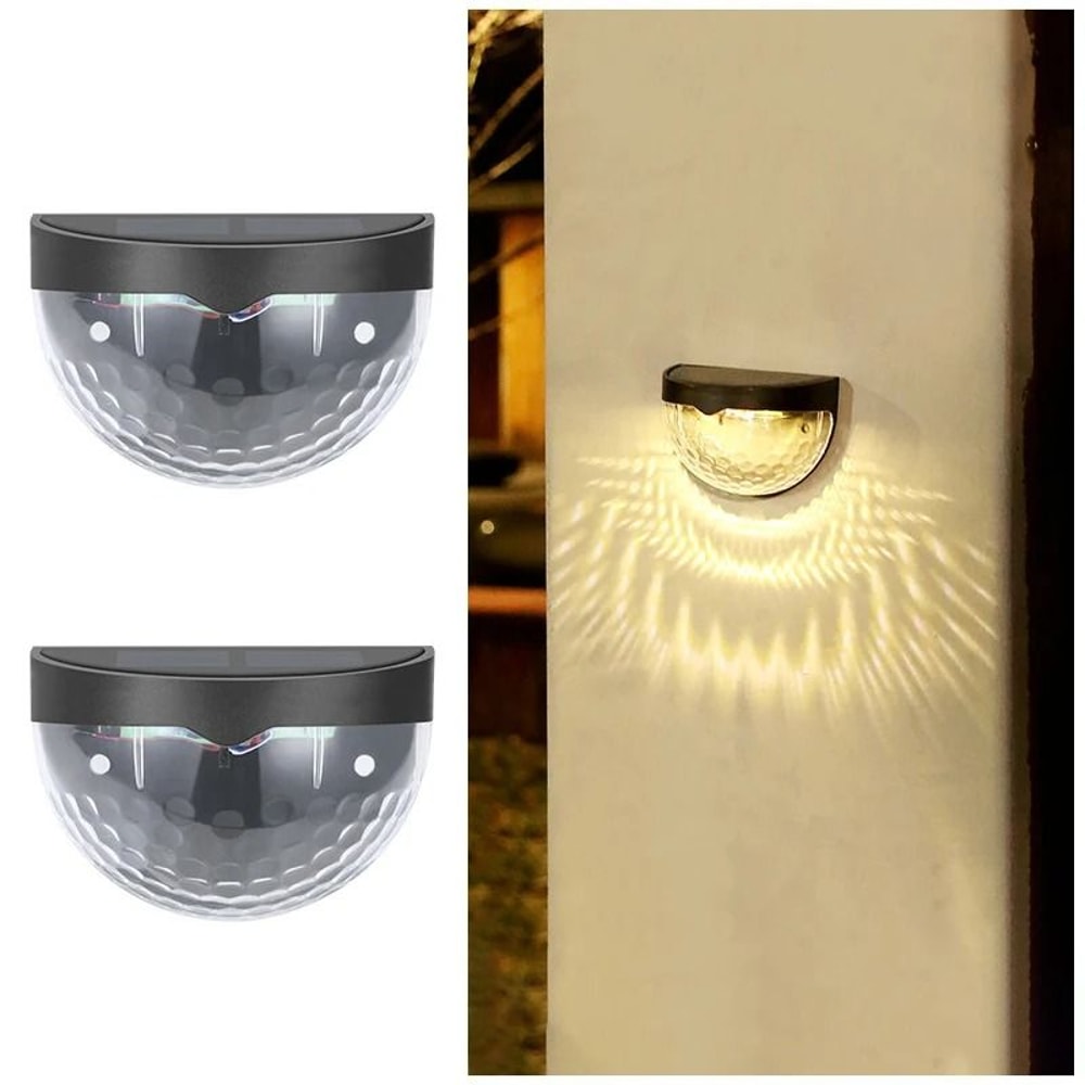2Pack Outdoor Solar Wall Lamps Waterproof LED Lights For Yards Fences Driveways 6