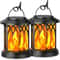 2Pack Upgraded Flickering Flame Solar Lanterns Hanging Outdoor Garden Lights In Bronze Black 6