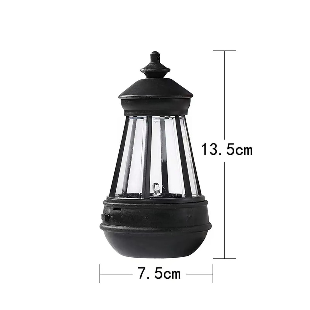 LED Solar Retro Kerosene Lamp Hanging Portable Candle Lantern For Outdoor Courtyard Garden 3