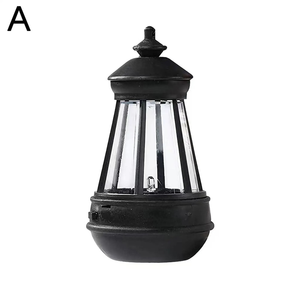 LED Solar Retro Kerosene Lamp Hanging Portable Candle Lantern For Outdoor Courtyard Garden 6