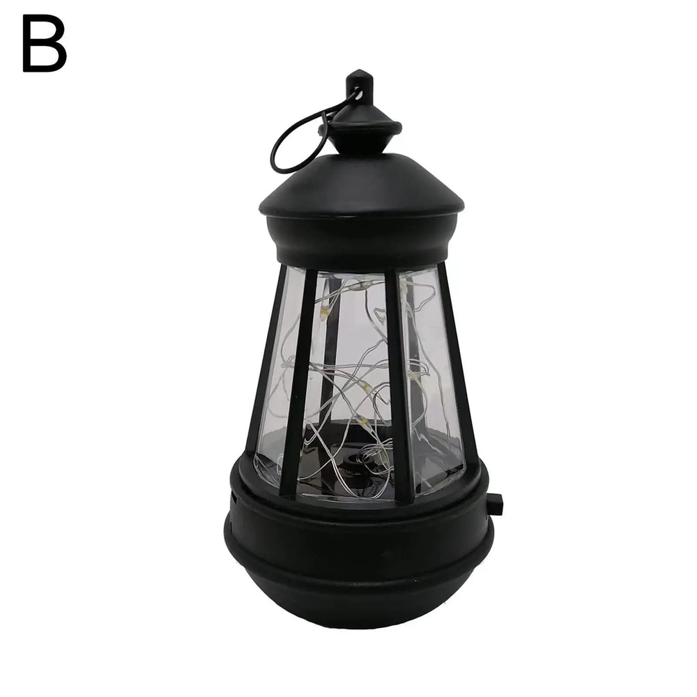 LED Solar Retro Kerosene Lamp Hanging Portable Candle Lantern For Outdoor Courtyard Garden 7