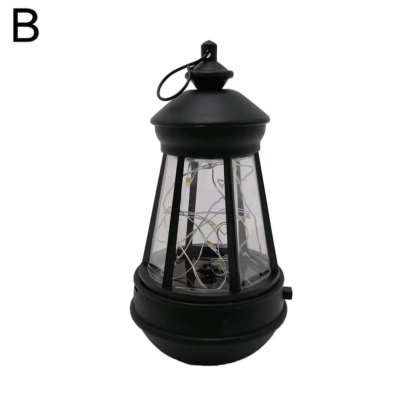 LED Solar Retro Kerosene Lamp Hanging Portable Candle Lantern For Outdoor Courtyard Garden 7