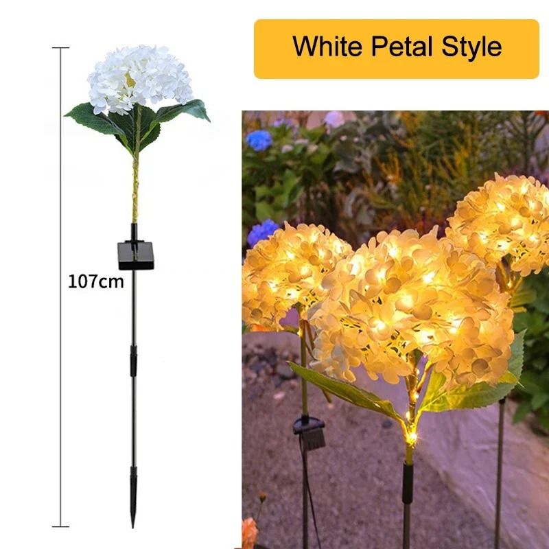Solar LED Hydrangea Garden Light IP54 Waterproof Outdoor Landscape Floral Lamp 9