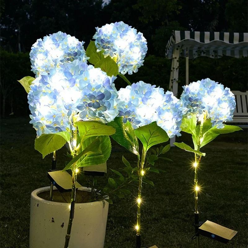 Solar LED Hydrangea Garden Light IP54 Waterproof Outdoor Landscape Floral Lamp 3