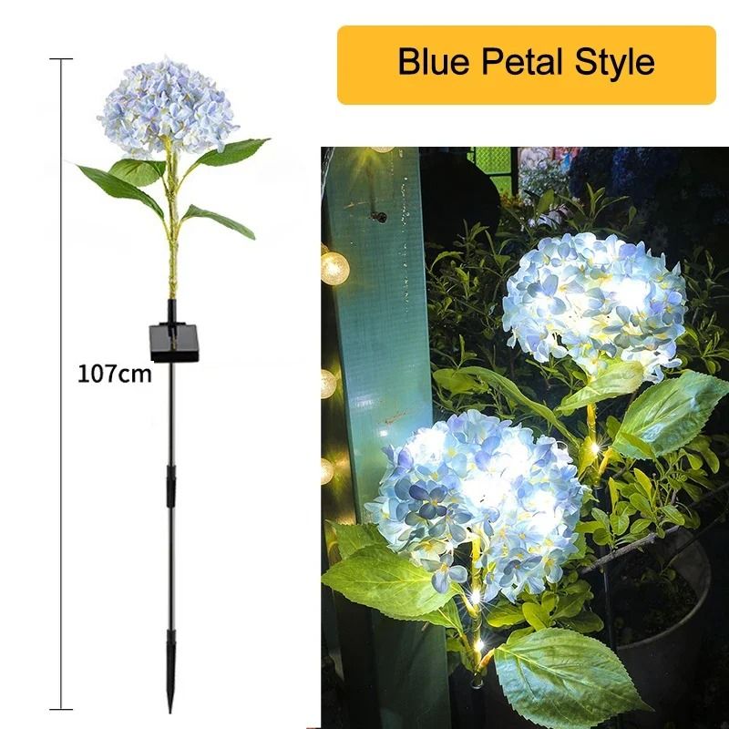 Solar LED Hydrangea Garden Light IP54 Waterproof Outdoor Landscape Floral Lamp 6