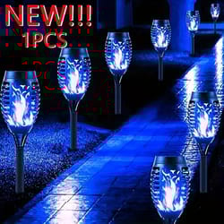 12 led solar flame torch light | halloween exclusive flickering waterproof garden lamp