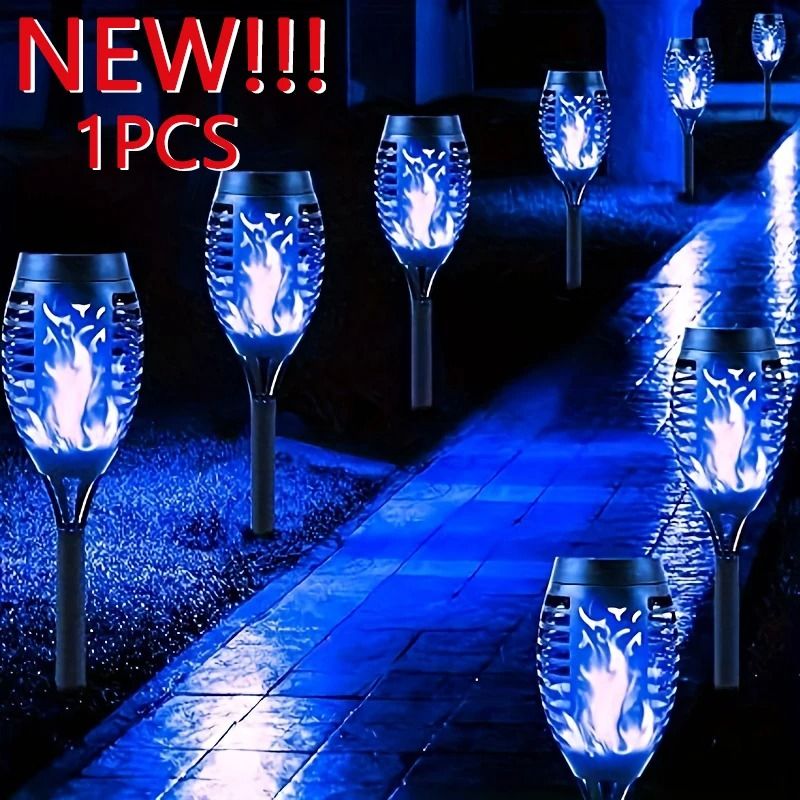 12 LED Solar Flame Torch Light Halloween Exclusive Flickering Waterproof Garden Lamp 0