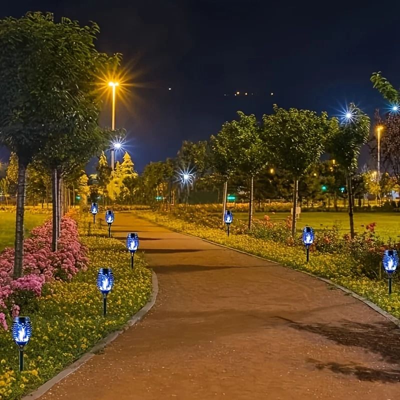 12 LED Solar Flame Torch Light Halloween Exclusive Flickering Waterproof Garden Lamp 4