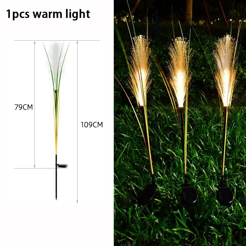 Luminous LED Solar Reed Garden Lights Decorative Floral Landscape Lighting For Yards Lawns 7