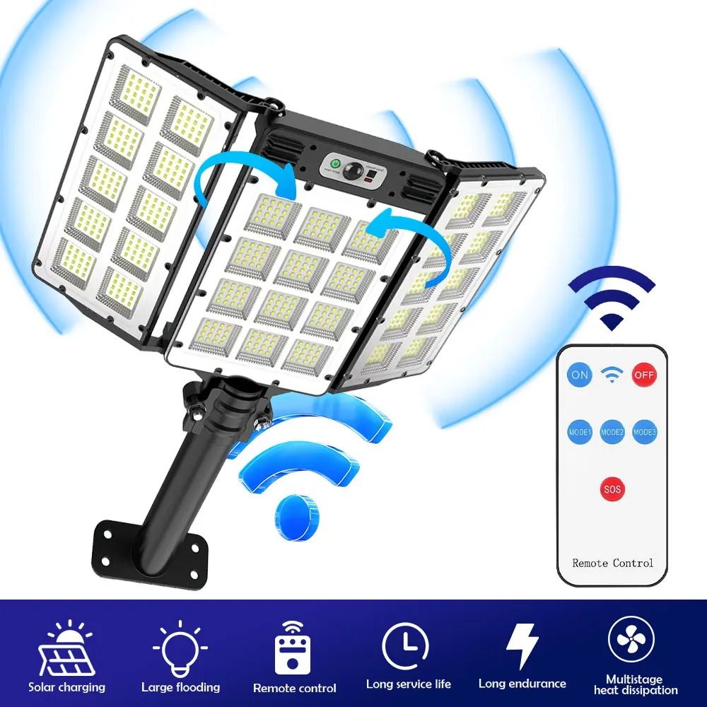 800 LED UltraBright Solar Flood Light IP66 Waterproof Motion Sensor Security Lamp With Remote 6