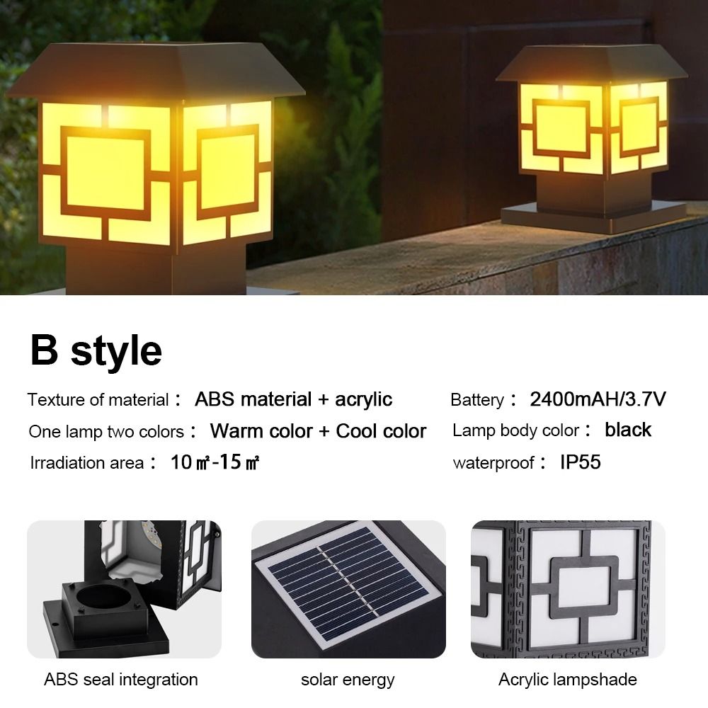 Solar Powered Fence Post Cap Lights HighBrightness Outdoor Lighting Decor With Dual Color Modes 4
