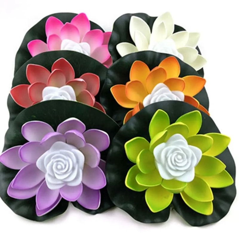 RGB LED Floating Lotus Light Waterproof Fountain Pool Flower Lamp For Garden Decor 3
