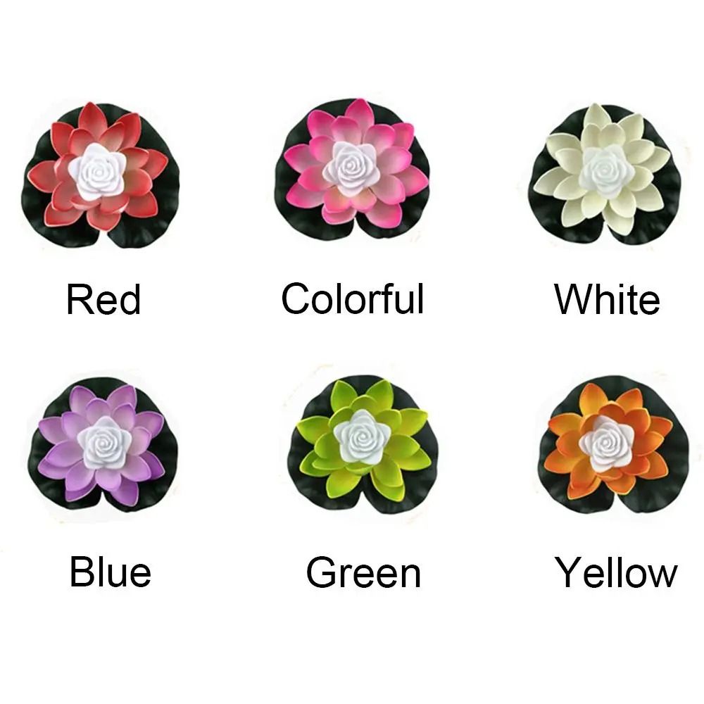 RGB LED Floating Lotus Light Waterproof Fountain Pool Flower Lamp For Garden Decor 5