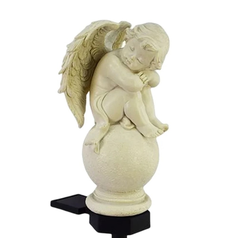 Solar Resin Angel Garden Stake Waterproof Outdoor Lawn Sculpture Decorative LED Light 4