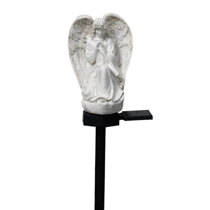 Solar Resin Angel Garden Stake Waterproof Outdoor Lawn Sculpture Decorative LED Light 6