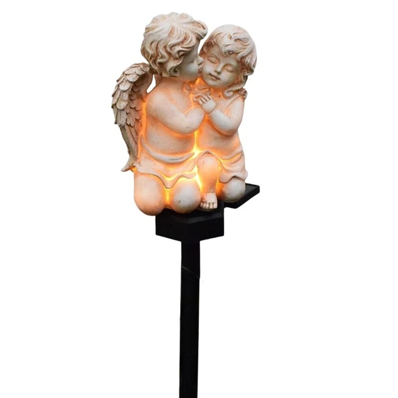 Solar Resin Angel Garden Stake Waterproof Outdoor Lawn Sculpture Decorative LED Light 7