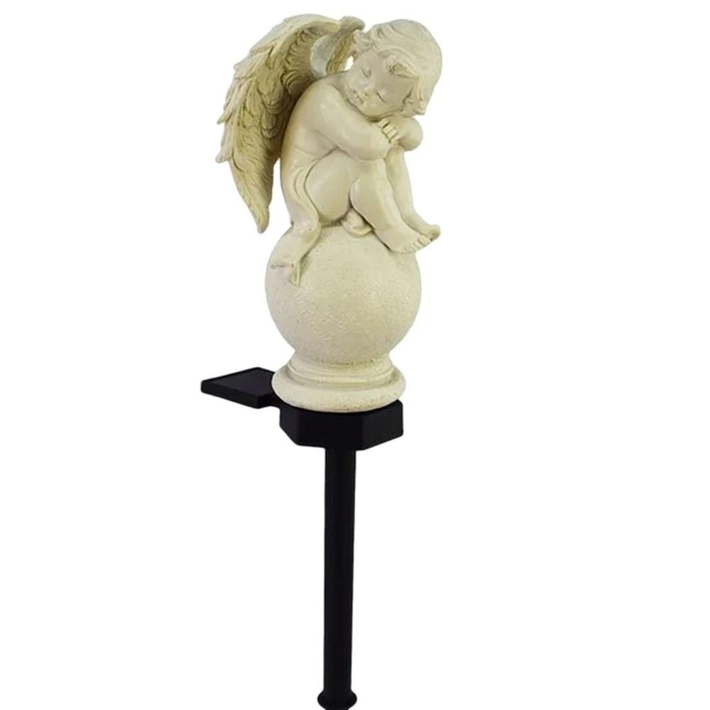 Solar Resin Angel Garden Stake Waterproof Outdoor Lawn Sculpture Decorative LED Light 8