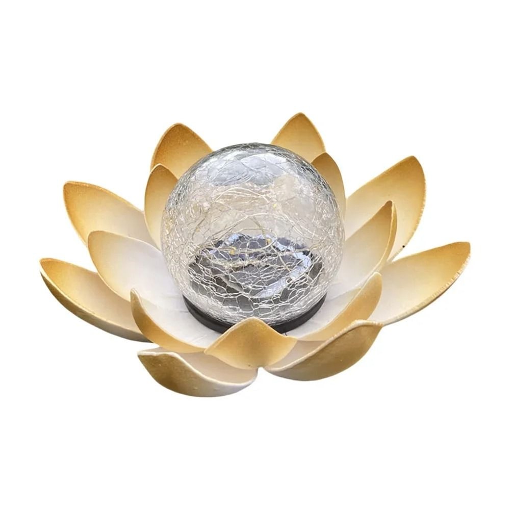 Solar Decorative Lotus Light Waterproof Cracked Glass Ball Flower Lamp For Gardens Courtyards 7