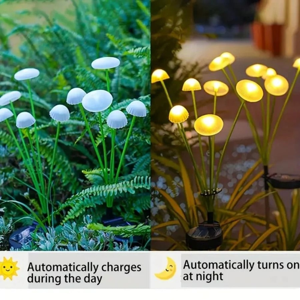 6Head Solar Jellyfish Mushroom Lamp Outdoor Landscape Atmosphere Light For Gardens Courtyards 5