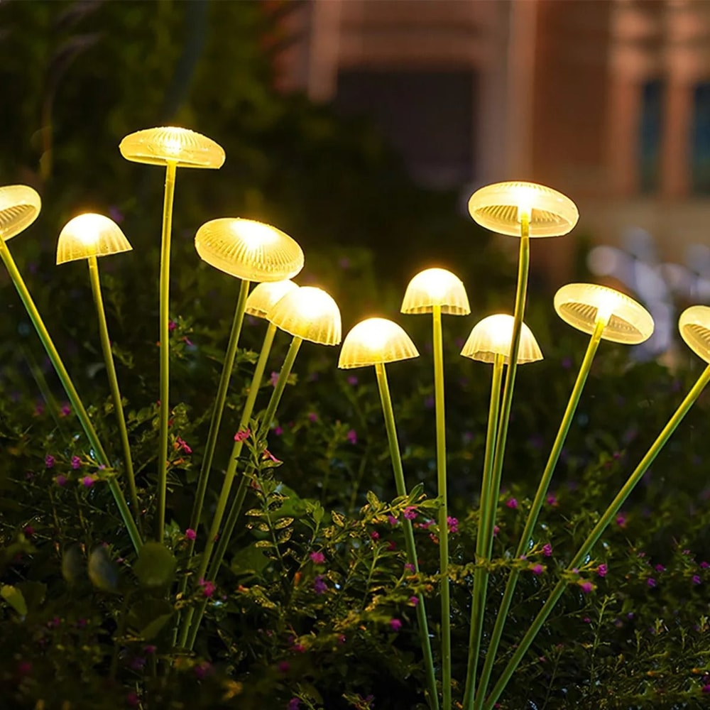 6Head Solar Jellyfish Mushroom Lamp Outdoor Landscape Atmosphere Light For Gardens Courtyards 6