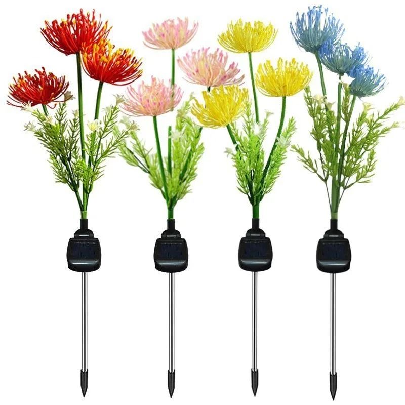 Solar Red Spider Lily Garden Lights Waterproof Vibrant Floral LED Outdoor Decoration 7