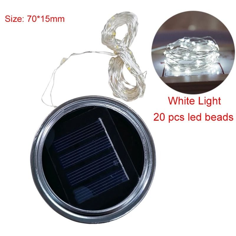 Solar Fairy Light Replacement Lid Waterproof Glass Jar Decorative LED String Light Accessories 9