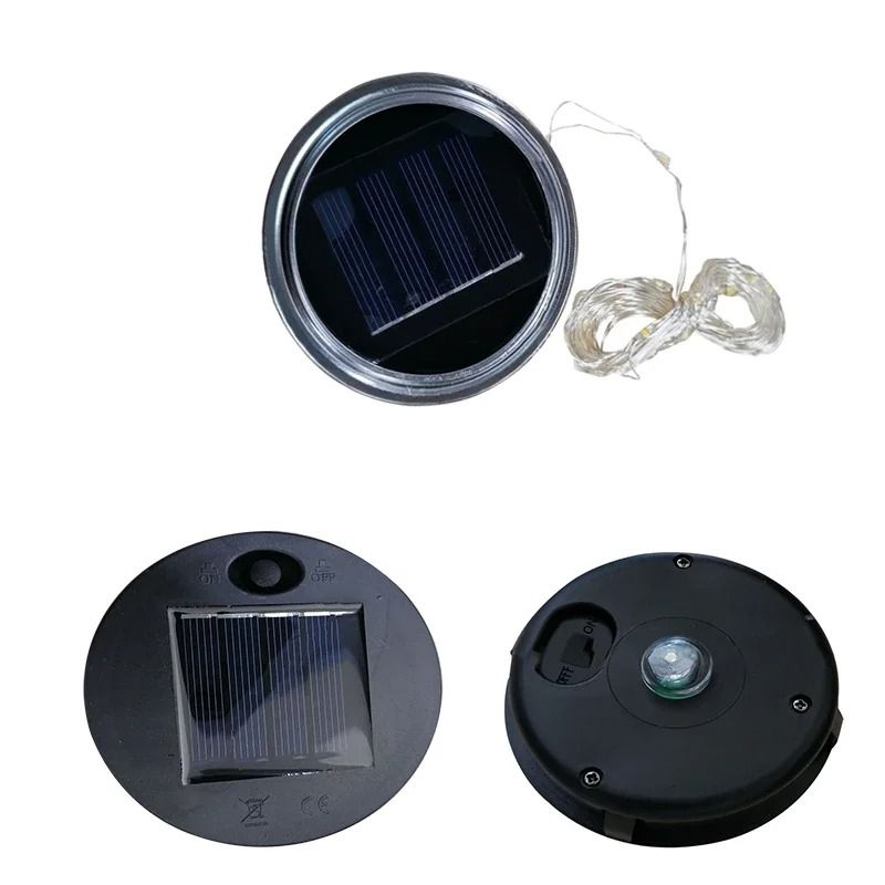 Solar Fairy Light Replacement Lid Waterproof Glass Jar Decorative LED String Light Accessories 1