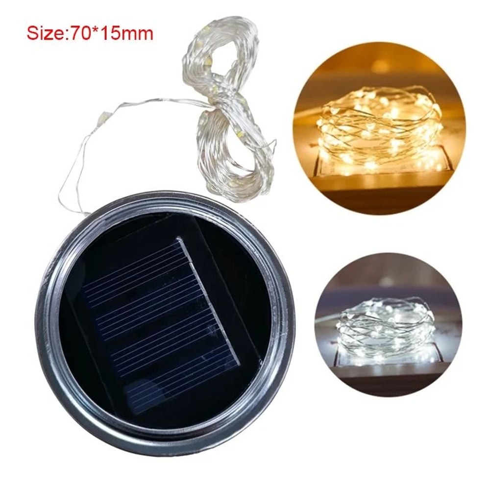 Solar Fairy Light Replacement Lid Waterproof Glass Jar Decorative LED String Light Accessories 2