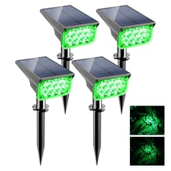 20-led solar landscape spotlight | ip65 waterproof adjustable outdoor green security light for yards & patios