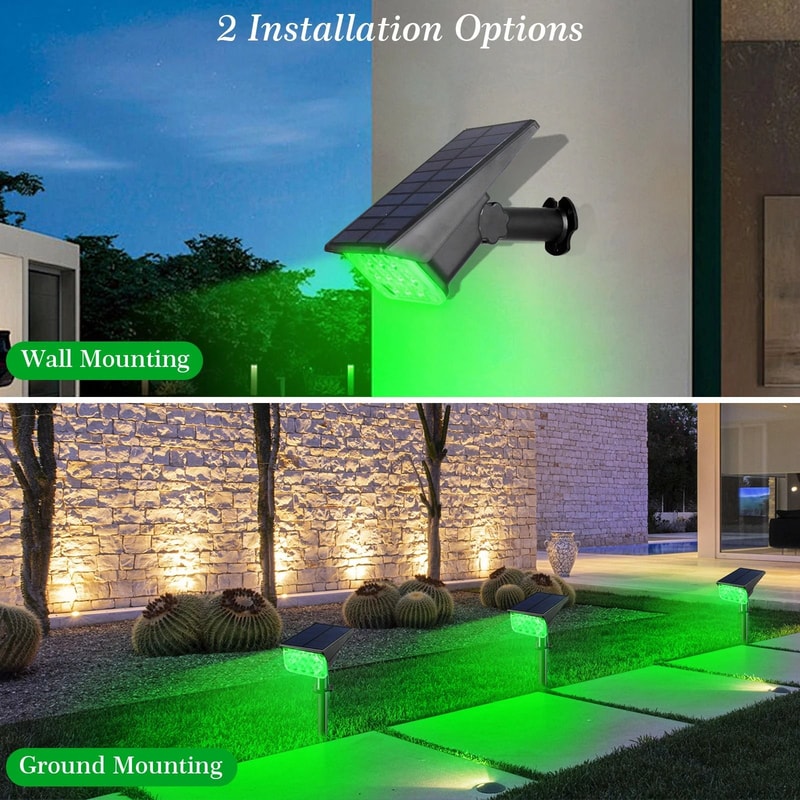 20LED Solar Landscape Spotlight IP65 Waterproof Adjustable Outdoor Green Security Light For Yards 2