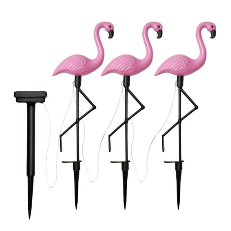 Solar Flamingo Garden Stake Lights Waterproof Pink Flamingo Lawn Ornaments Patio Decor 6