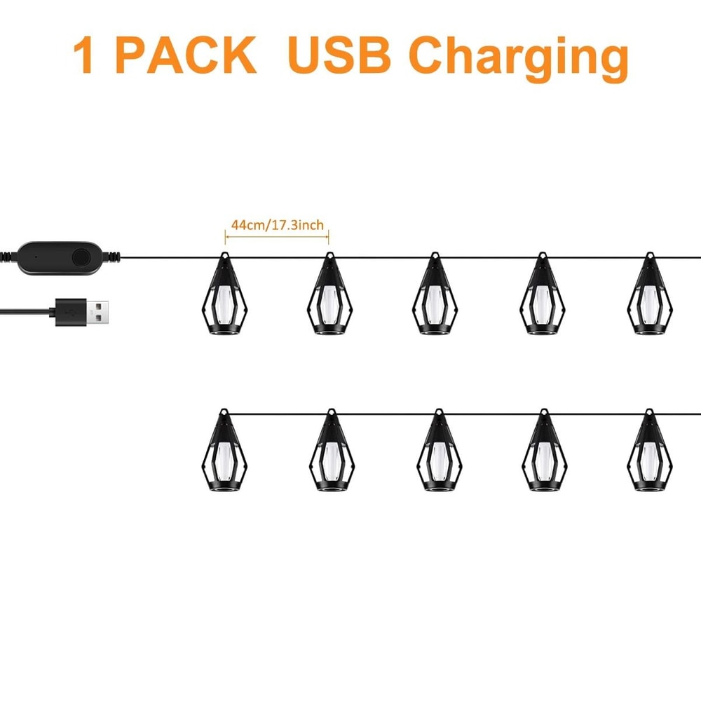 10Bulb Flickering Flame Solar String Lights Waterproof Outdoor Halloween Yard Patio Decor 6