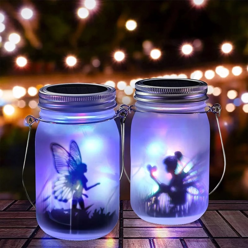 Solar Mason Jar Lantern Waterproof IP65 Hanging Fairy Lights For Garden Patio Decor 9