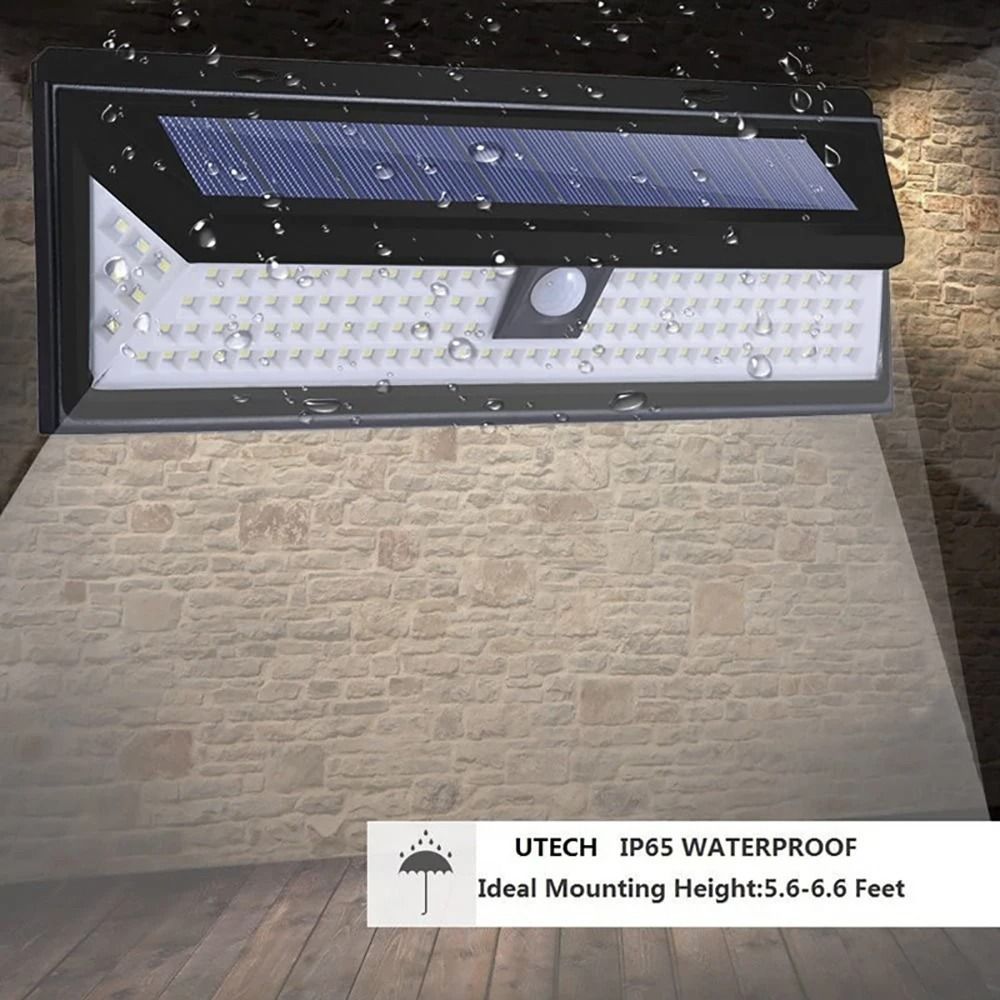 118 LED UltraBright Solar Wall Light 4400mAh Motion Sensor Security Lamp For Outdoor Decoration 1