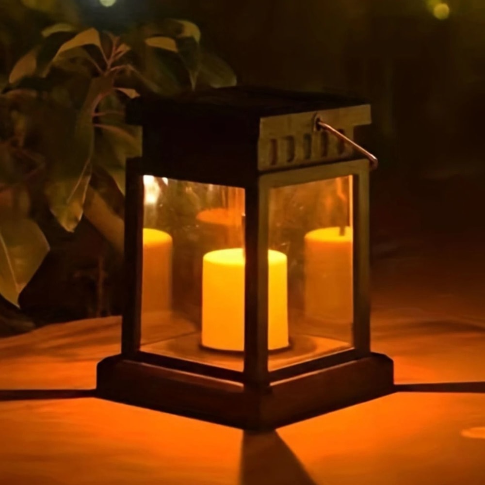 Solar Retro Palace Lantern Waterproof Hanging Flameless Candle Lamp For Gardens Patios 0