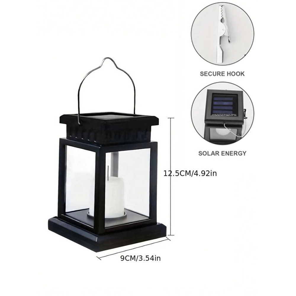 Solar Retro Palace Lantern Waterproof Hanging Flameless Candle Lamp For Gardens Patios 2