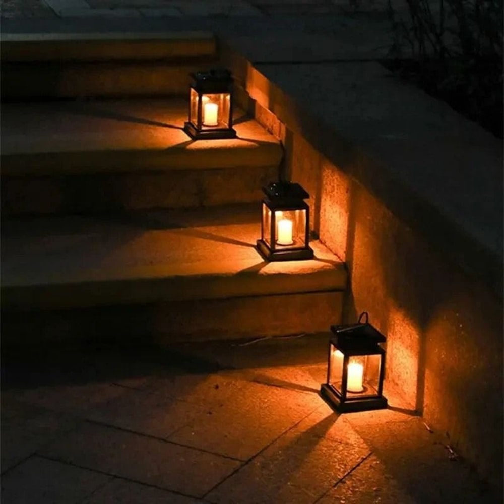 Solar Retro Palace Lantern Waterproof Hanging Flameless Candle Lamp For Gardens Patios 4