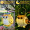 Hanging Solar Owl Lantern Waterproof Decorative Metal Garden Light For Patio Pathway 4