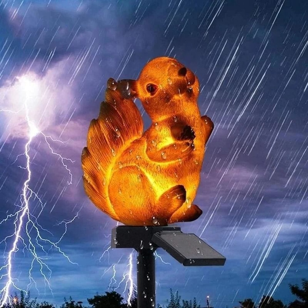 Solar Powered Squirrel Garden Stake Waterproof LED Outdoor Animal Decor Landscape Light 2