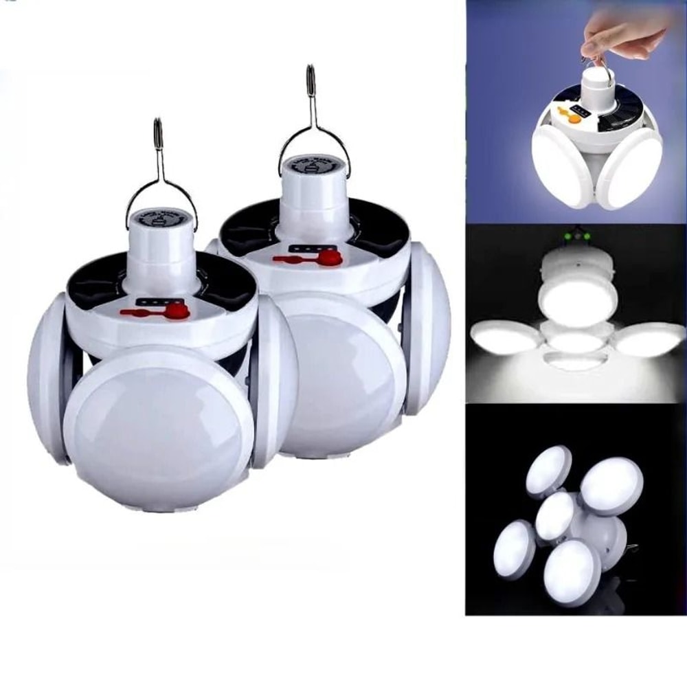 Solar USB Foldable Spherical Light Portable 5Mode Emergency Flashlight For Outdoor Office 0