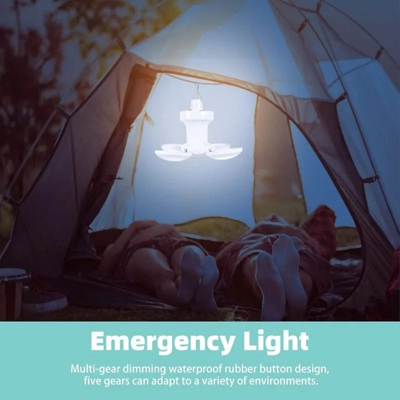 Solar USB Foldable Spherical Light Portable 5Mode Emergency Flashlight For Outdoor Office 3