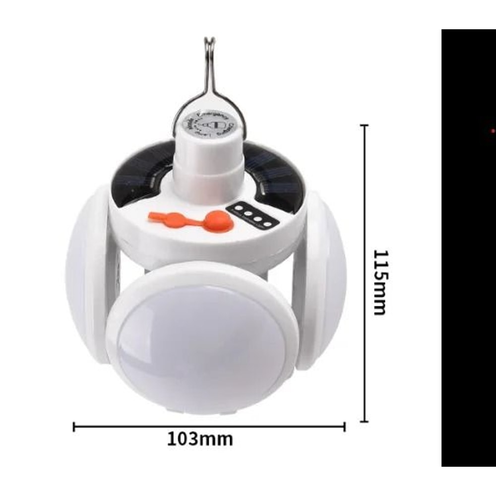 Solar USB Foldable Spherical Light Portable 5Mode Emergency Flashlight For Outdoor Office 6