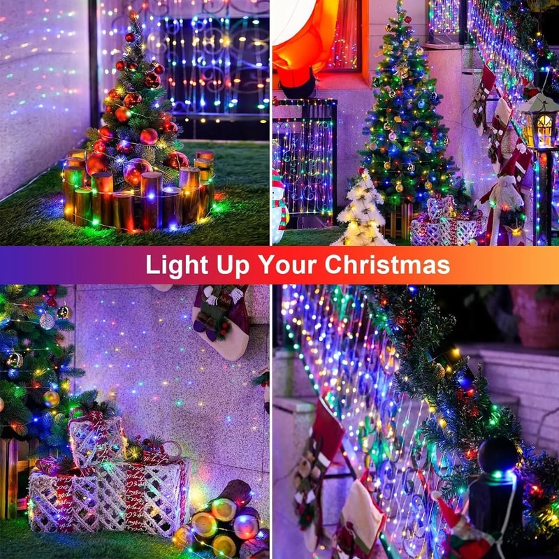 100LED Solar Fairy String Lights 12m Waterproof Outdoor Twinkle Lights For Gardens Weddings 4