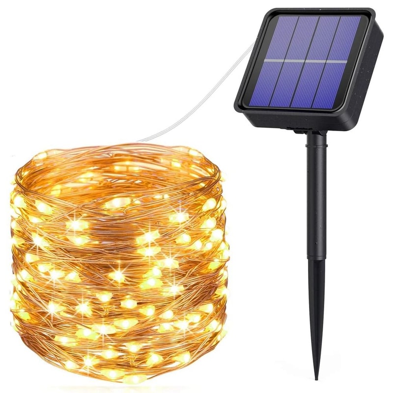 100LED Solar Fairy String Lights 12m Waterproof Outdoor Twinkle Lights For Gardens Weddings 6
