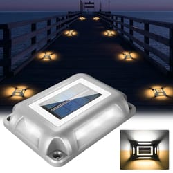 heavy-duty solar ground deck light | ip65 waterproof 16-led driveway & step marker