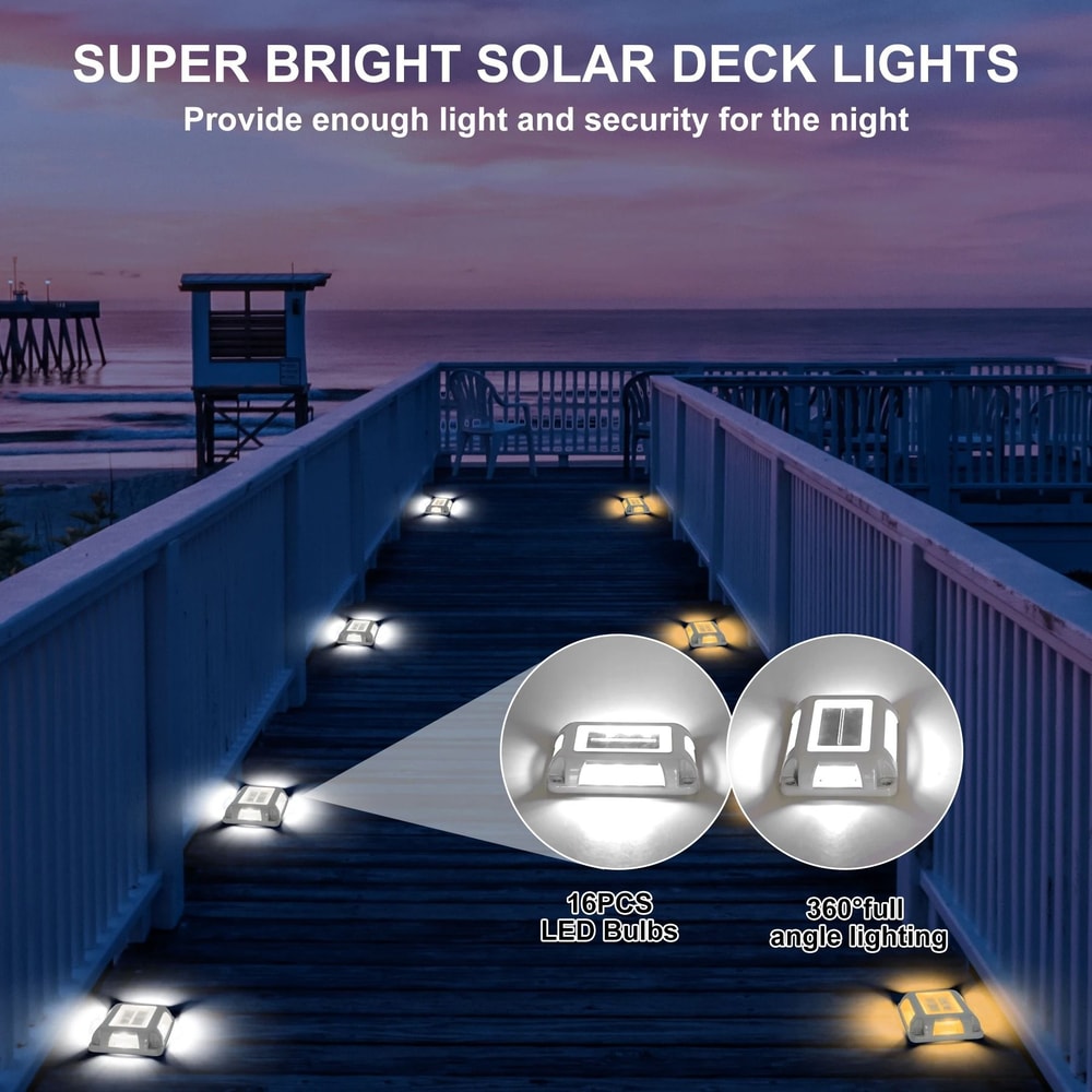 HeavyDuty Solar Ground Deck Light IP65 Waterproof 16LED Driveway Step Marker 5