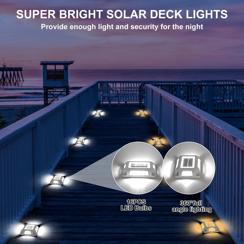 HeavyDuty Solar Ground Deck Light IP65 Waterproof 16LED Driveway Step Marker 5