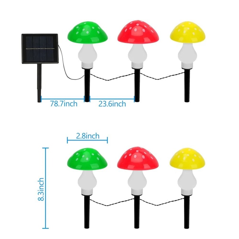 Solar Mushroom Garden Stake Lights 8Mode Waterproof Outdoor Landscape Decor For Yard Pathway 1